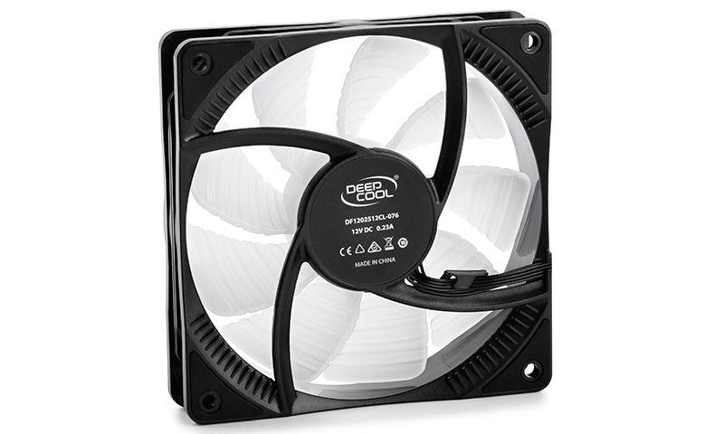 120mm Case Fan - DEEPCOOL "CF120", 1x  A-RGB LED Fan, 120x120x25mm, 500±200~1500±10%RPM, 17.8~27dB(A), 56.5CFM, Hydro Bearing, 4Pin PWM, 3pin(+5V-D-G), Black photo 4