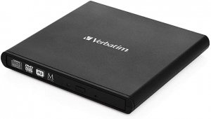 External Slimline CD/DVD Writer VERBATIM, Light Version, Portable Slim -14mm, Super-Multi CDR/RW +24x/-24x, DVDR+8x/-8x, RW+6x/-6x, DL+6x, RAM 5x, miniDVD, M-DISC, USB2.0, 2xUSB ports needed, Black, Retail (53504) thumbnav 1