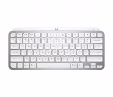Logitech Wireless MX Keys Mini Minimalis Illuminated Keyboard, Logitech Unifying 2.4GHz wireless technology, Bluetooth Low Energy, Rechargeable with USB type C, Pale Grey - RUS