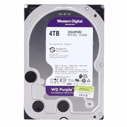 3.5” HDD Western Digital Caviar Purple WD43PURZ / 4TB / IntelliPower / 256MB 