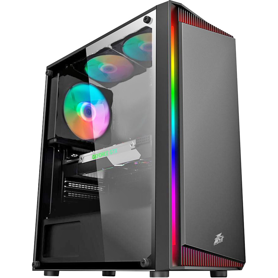 Carcasa Gaming 1STPLAYER RB-4 / no PSU / Side-Window / 1x120mm / ATX / Black photo 1