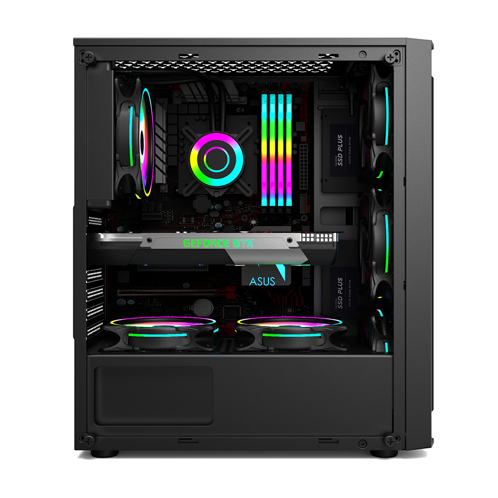 Carcasa Gaming 1STPLAYER RB-4 / no PSU / Side-Window / 1x120mm / ATX / Black photo 4
