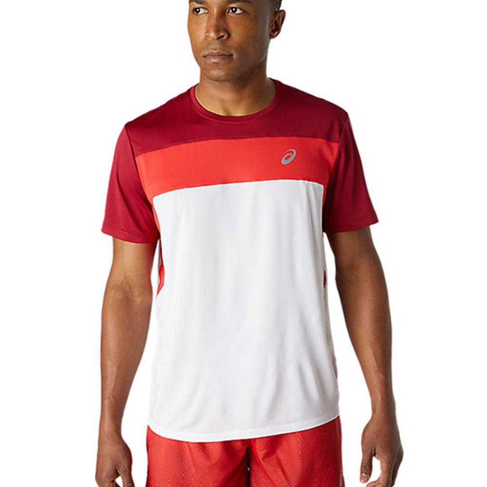 Футболка Asics RACE SS TOP BRILLIANT WHITE/BURGUNDY photo 