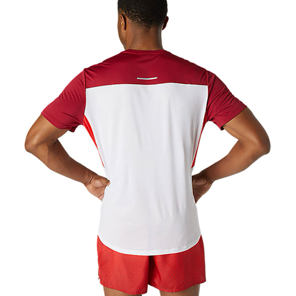 Tricou bărbătesc Asics RACE SS TOP BRILLIANT WHITE/BURGUNDY 2XL Rosu photo 2