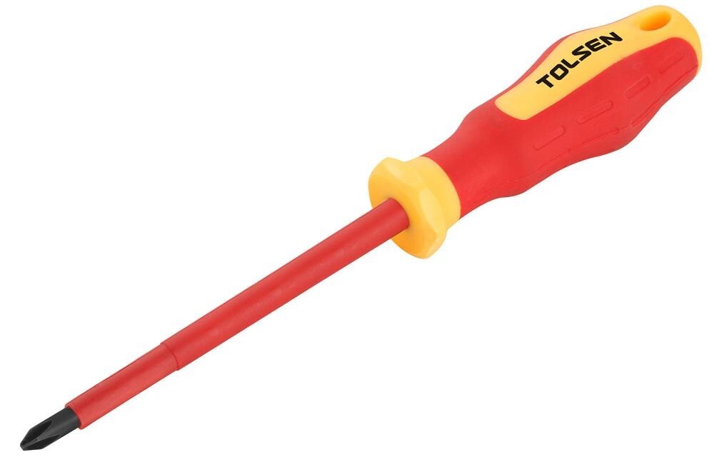 Отвертка диэлектрическая PH2x100мм 1000V Industrial Tolsen photo 1 Отвертка диэлектрическая PH2x100мм 1000V Industrial Tolsen photo 1