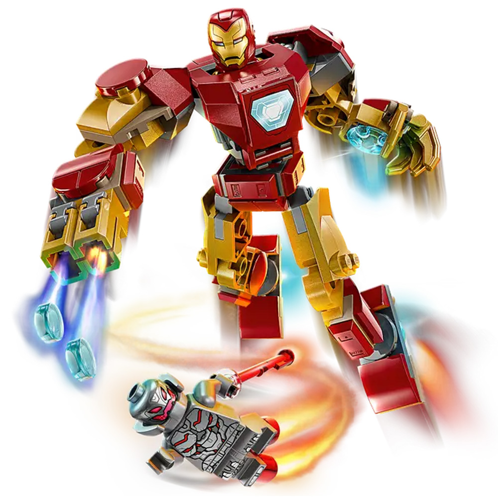 Constructor Lego Marvel Iron Man Mech vs. Ultron 76307 de la 6+ ani photo 3