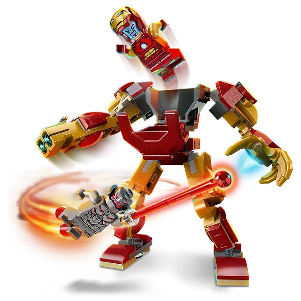 Constructor Lego Marvel Iron Man Mech vs. Ultron 76307 de la 6+ ani photo 5