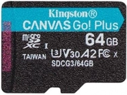 Card de memorie microSD Kingston Canvas Go! Plus 170Mbps/ 64GB + SD adapter