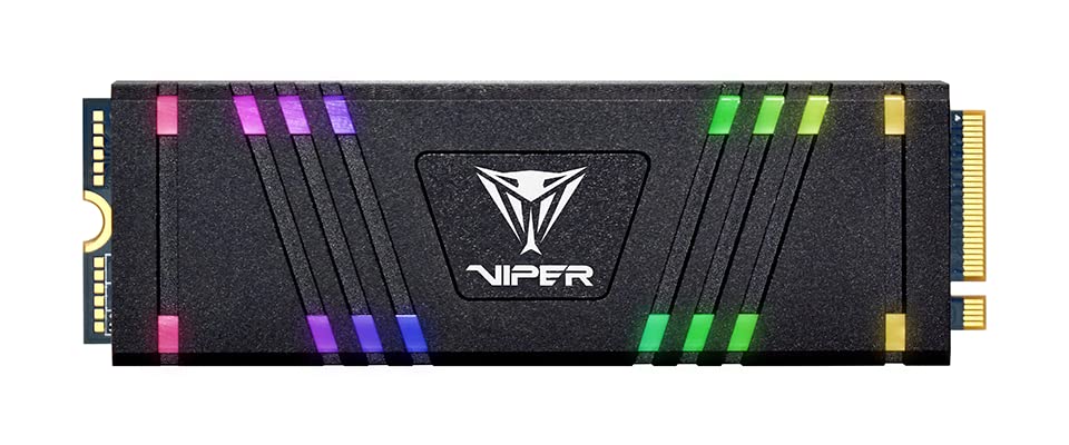 M.2 NVMe SSD 512GB VIPER (by Patriot) VPR400 RGB, w/Alum Heatshield, Interface: PCIe4.0 x4 / NVMe 1.3, M2 Type 2280 form factor, Seq Read 4600 MB/s, Write 3600 MB/s, Random Read 600K IOPS, Write 500K IOPS, Thermal Throttling, SLC-cache, Controller Innogri photo 1