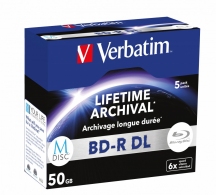 Verbatim M-Disk BD-R DL Lifetime Archival 50GB 6X, Matt Silver thumbnav 1