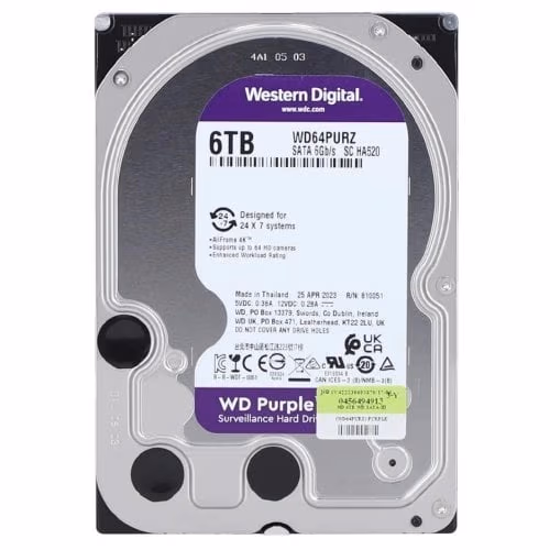 3.5” HDD Western Digital Caviar Purple WD64PURZ / 6TB / IntelliPower / 256MB 