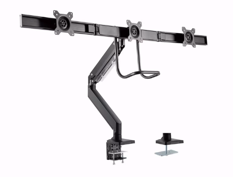 Suport pentru 3 monitor reglabil cu montare de birou 13”-27”, Gembird MA-DA3-03 