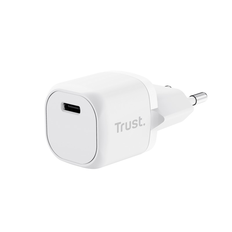 Trust Maxo Ultra-small 20W USB-C Wall Charger with PD, USB PD 3.0 + PPS, White photo 1
