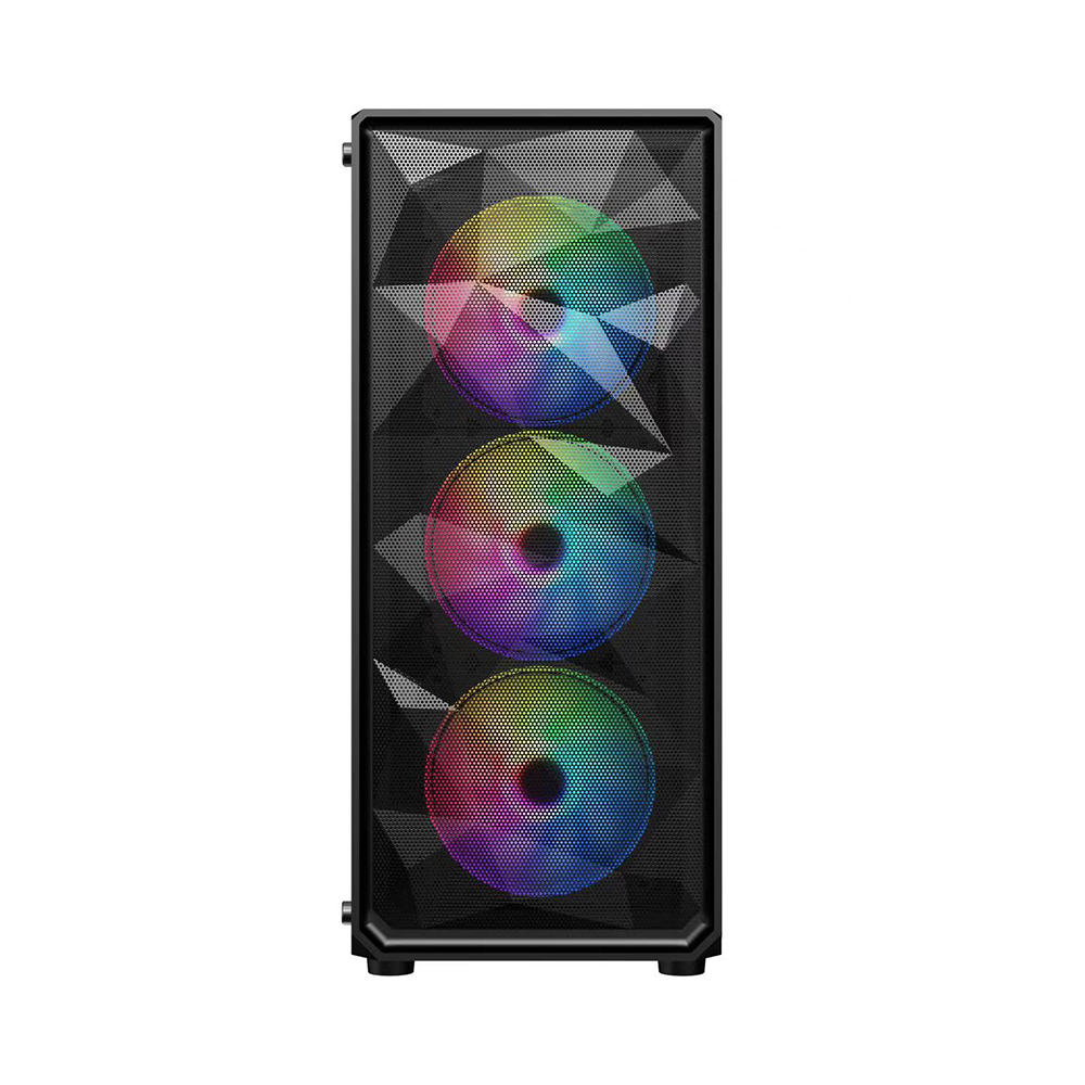Carcasa Gaming 1STPLAYER FD3 / w/oPSU / Side-Window / 6x120mm / ATX / Black photo 2