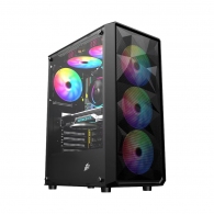 Carcasa Gaming 1STPLAYER FD3 / w/oPSU / Side-Window / 6x120mm / ATX / Black thumbnav 1