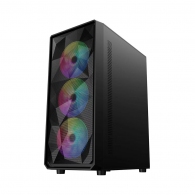 Carcasa Gaming 1STPLAYER FD3 / w/oPSU / Side-Window / 6x120mm / ATX / Black thumbnav 3