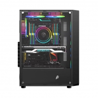 Carcasa Gaming 1STPLAYER FD3 / w/oPSU / Side-Window / 6x120mm / ATX / Black thumbnav 4