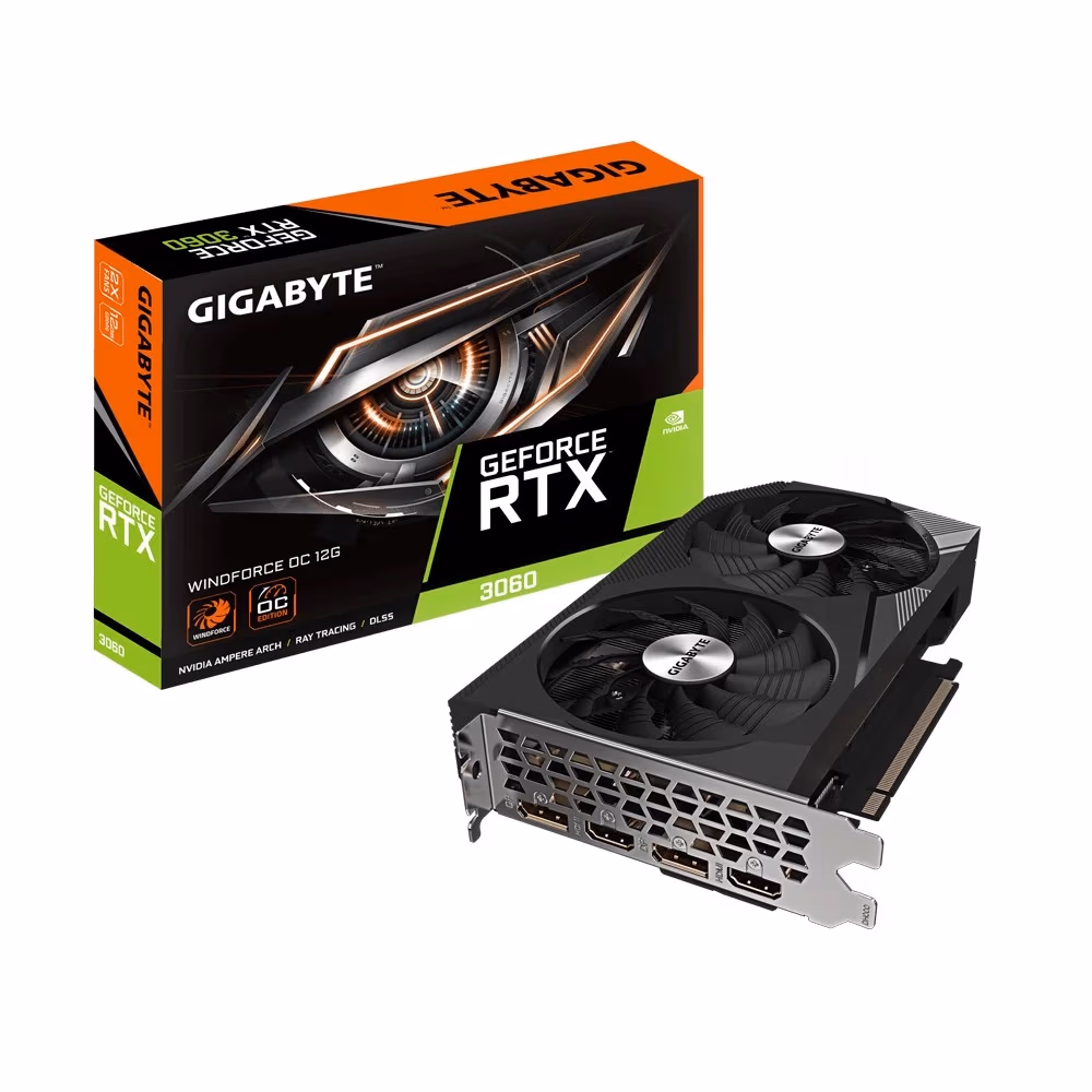 Видеокарта GIGABYTE GeForce RTX 3060 WINDFORCE OC 2.0 12G / 12GB / GDDR6 / 192Bit