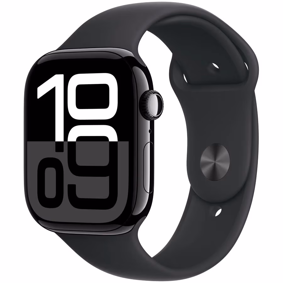 Smart watch Apple Watch Series 10 GPS 42mm Jet Black Aluminium Case with Black Sport Band - S/M (MWWE3QI/A)
