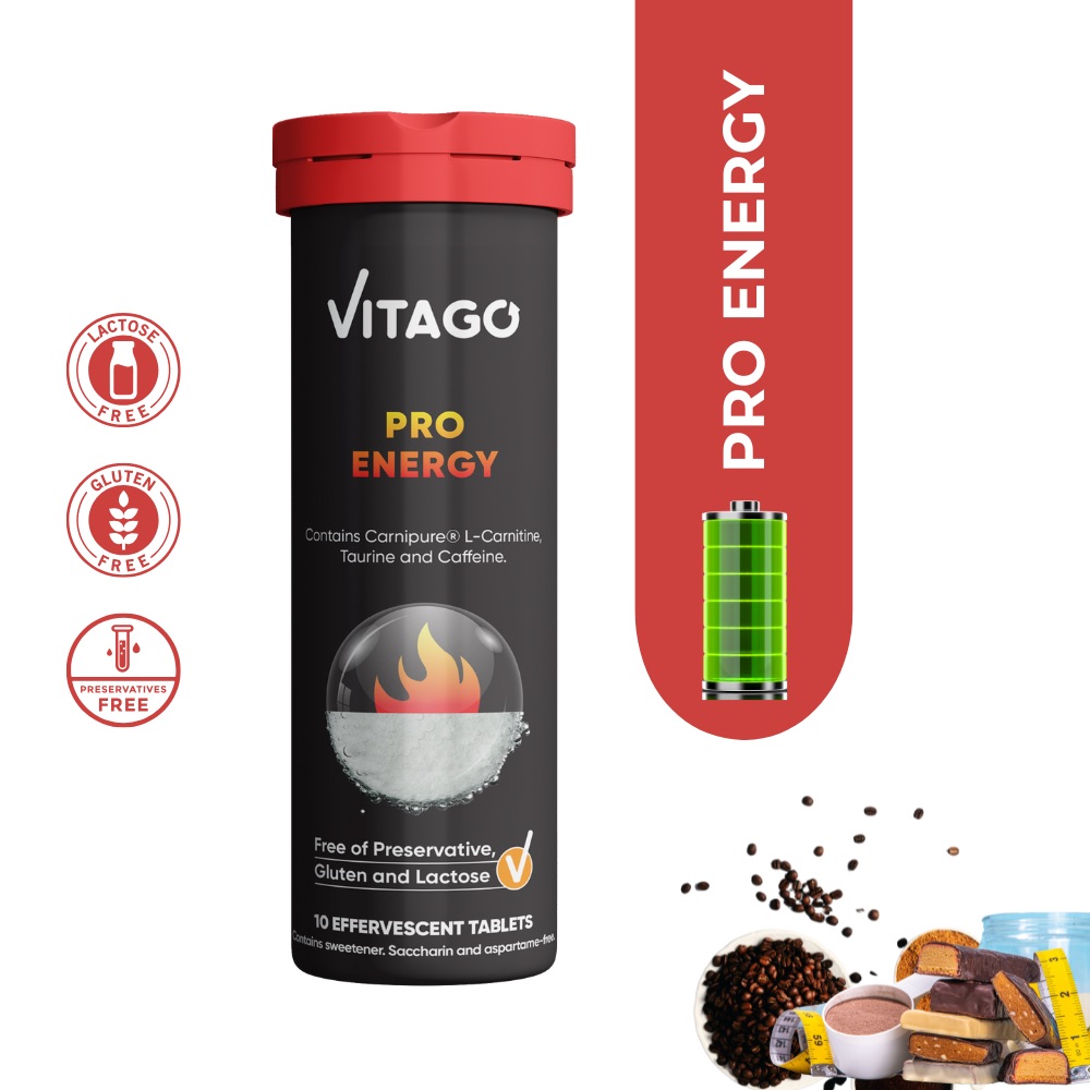 Витамин Vitago Pro Energy, Carnipure L-Carnitine, Taurine, 210 mg Caffeine / 10 Шипучих Таблеток photo 1