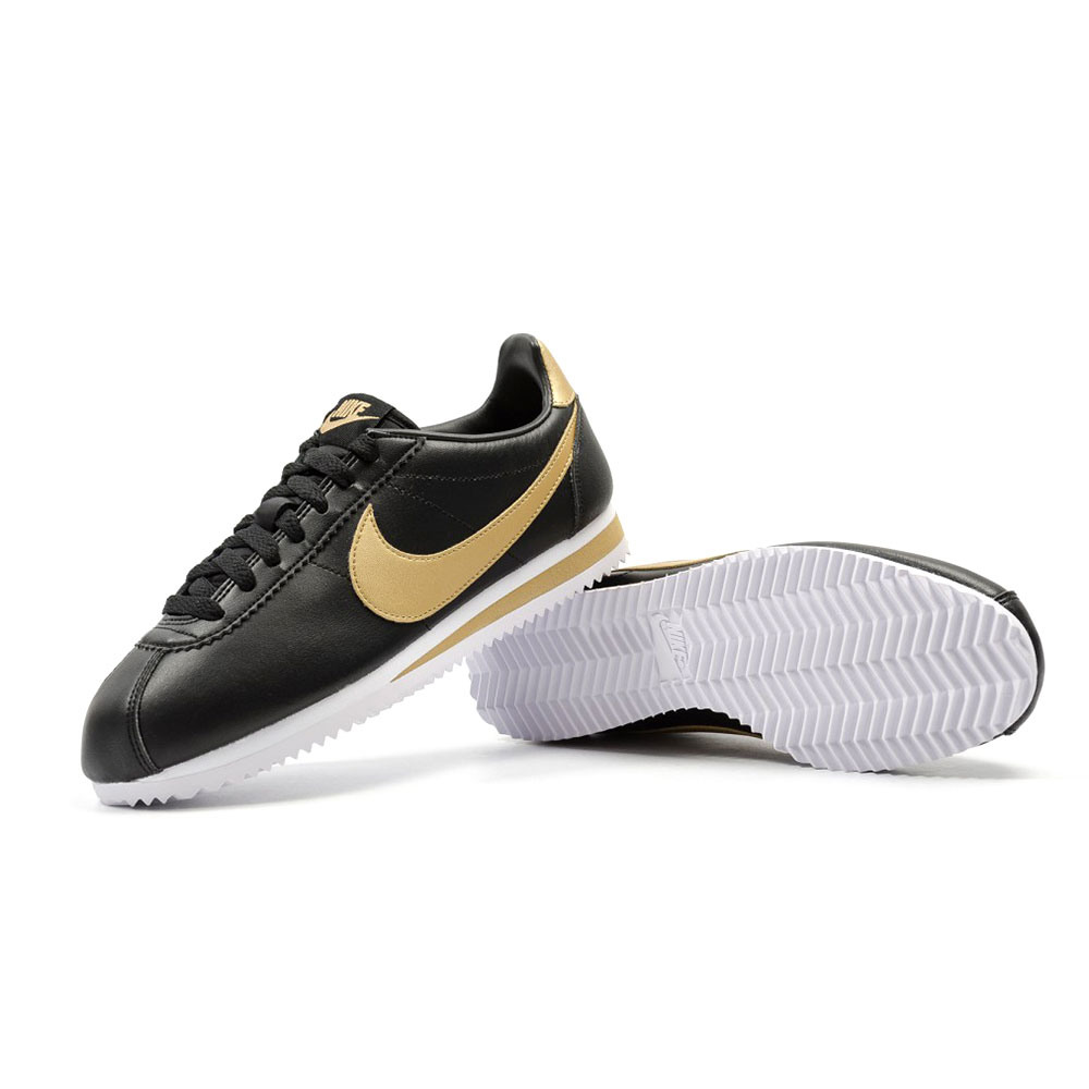 Incaltaminte Sport Nike CLASSIC CORTEZ LEATHER pt Femei / 38 / Negru-Auriu photo 3
