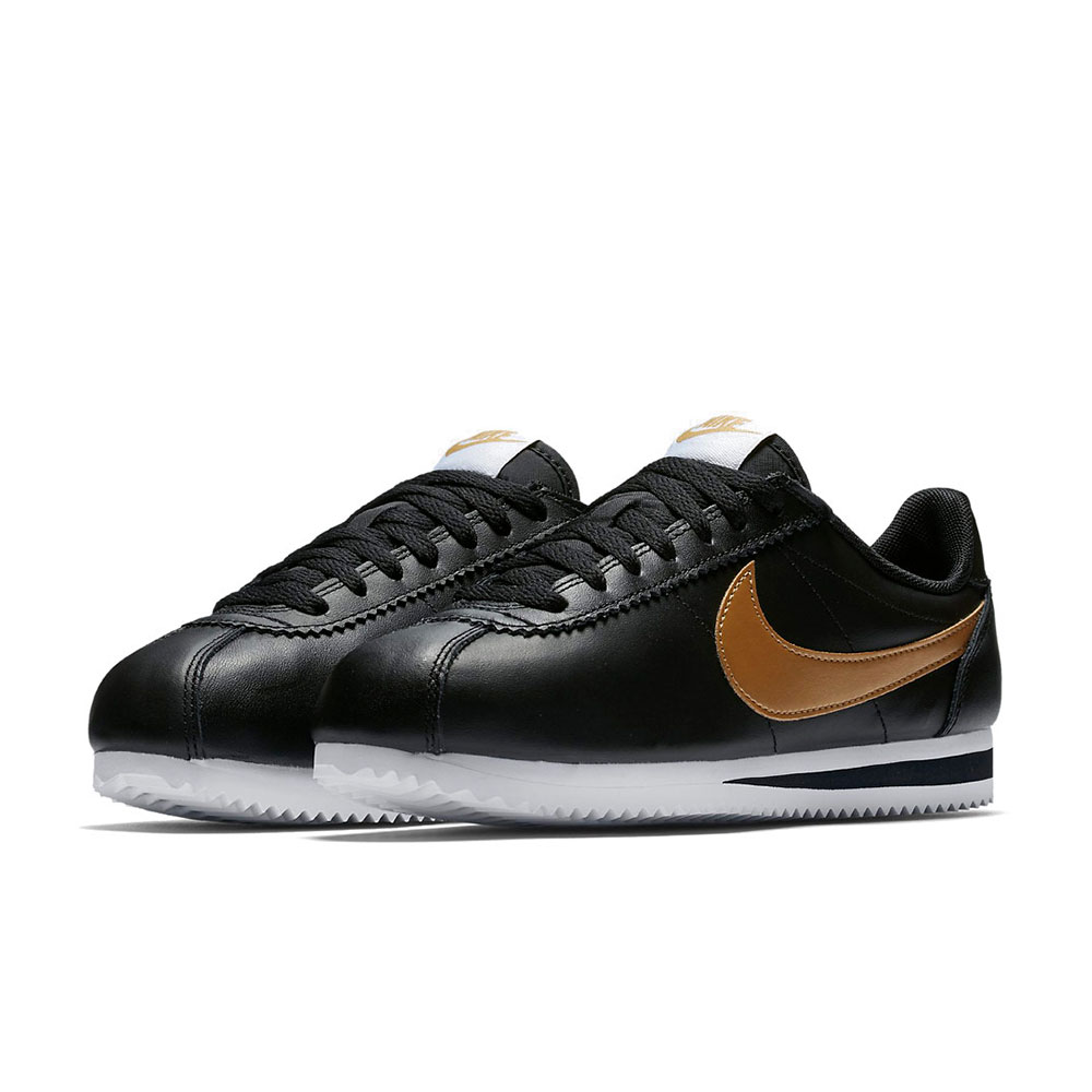 Incaltaminte Sport Nike CLASSIC CORTEZ LEATHER pt Femei / 38 / Negru-Auriu photo 4