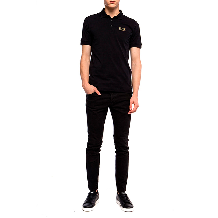  Polo pt bărbați EA7 EMPORIO ARMANI POLO S Negru  photo 3