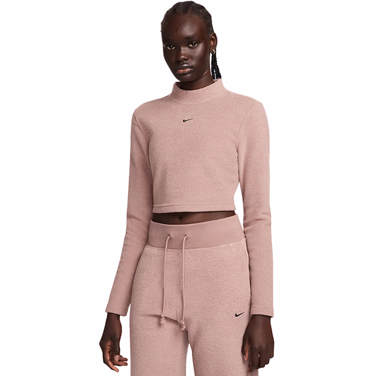 Толстовка Nike W NSW PHNX PLSH LS CROP TOP