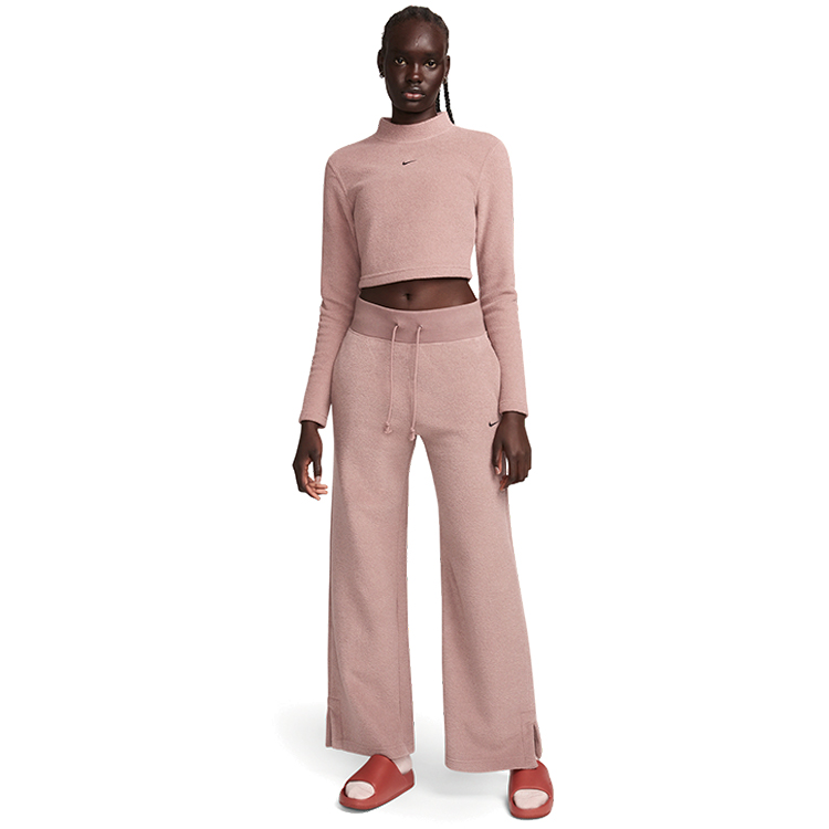Hanorac Nike W NSW PHNX PLSH LS CROP TOP XS Roz Femei photo 2