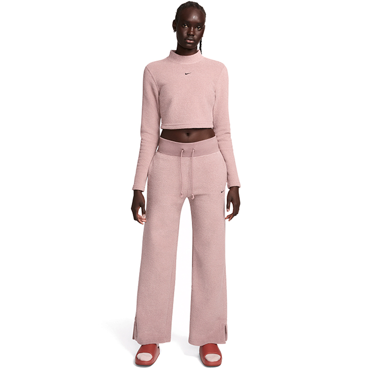 Брюки Nike W NSW PHNX PLSH HR PANT WIDE M Сиреневый Женский photo 2
