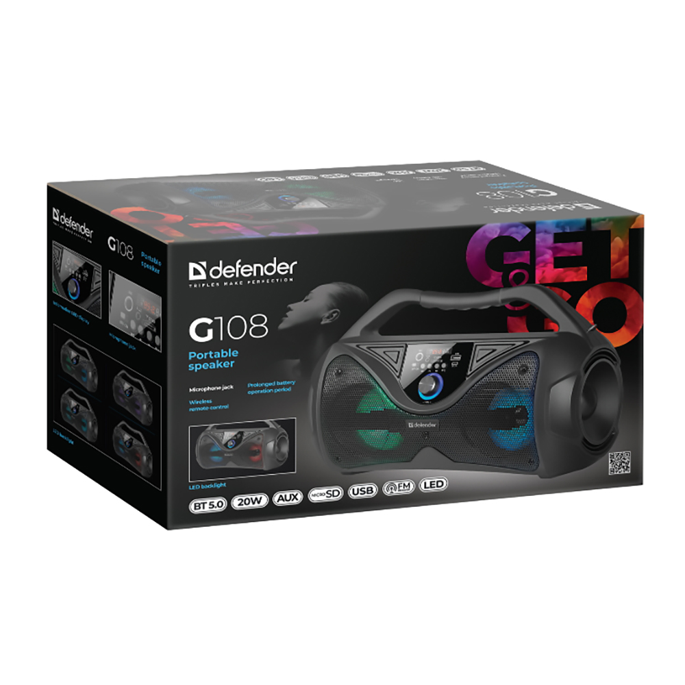 Boxa portabila Defender G108 Negru photo 6