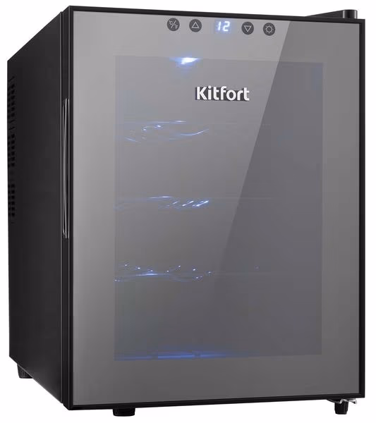 Винный холодильник Kitfort  KT-2408, 12 бутылок бутылок, 51 см, A, Черный
