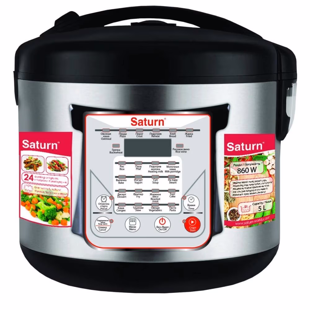 Multifierbator Saturn ST-MC9208, 860 W, 24 programe, Negru / Rosu 