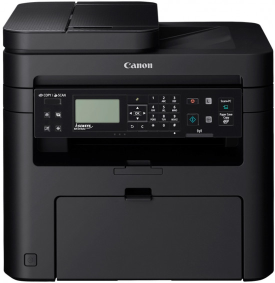 MFD Canon imageClass MF244dw, Mono Printer/Duplex/Copier/Color Scanner, ADF A4 35p, Net, Wi-Fi, 1200x1200 dpi, 27ppm, 512Mb, 5-line BW LCD, Scan 9600x9600dpi-24 bit, Paper Input (Standard) 250-sheet tray, USB 2.0, Max.15k pages per month, Cartridge 737 (2 photo 1