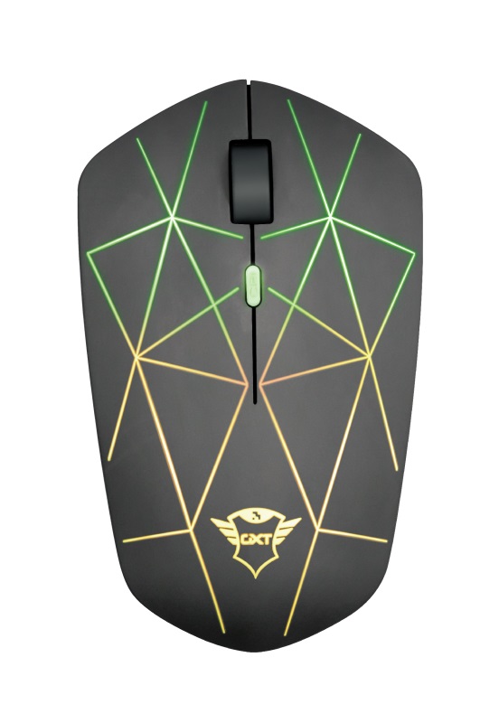 Trust Gaming Mouse GXT 117 Strike, Wireless gaming mouse with built-in rechargeable battery and illuminated top cover, Micro receiver, 600-1400 dpi, 6 responsive buttons, Black photo 1