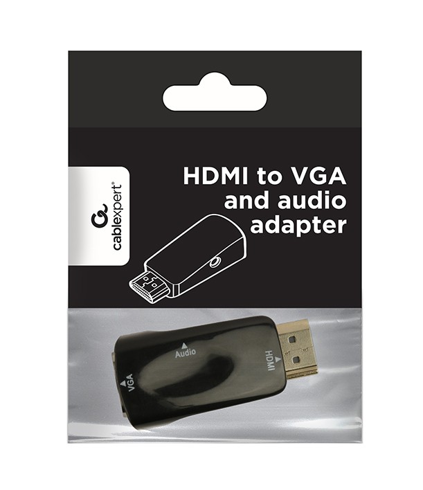 Адаптер Gembird   A-VGA-HDMI-02, VGA to HDMI / 0.15m / black photo 3