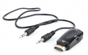 Адаптер Gembird   A-VGA-HDMI-02, VGA to HDMI / 0.15m / black thumbnav 1