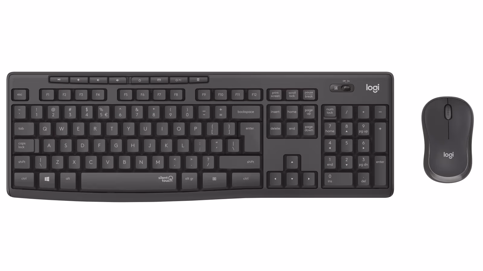 Logitech Wireless Combo MK295 Silent, Multimedia Keyboard & Mouse, Graphite, RUS, USB, Retail 