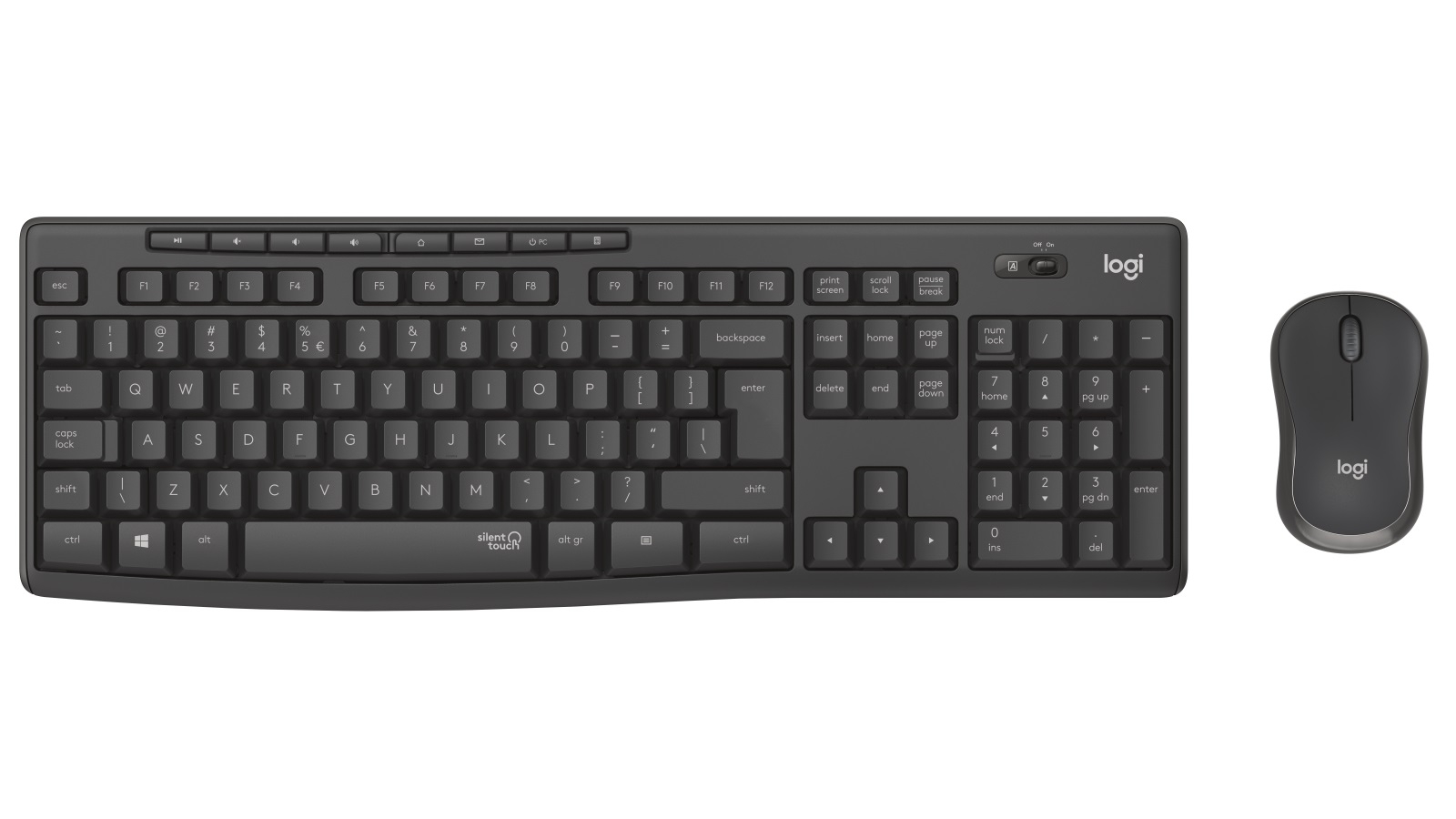 Logitech Wireless Combo MK295 Silent, Multimedia Keyboard & Mouse, Graphite, RUS, USB, Retail photo 1
