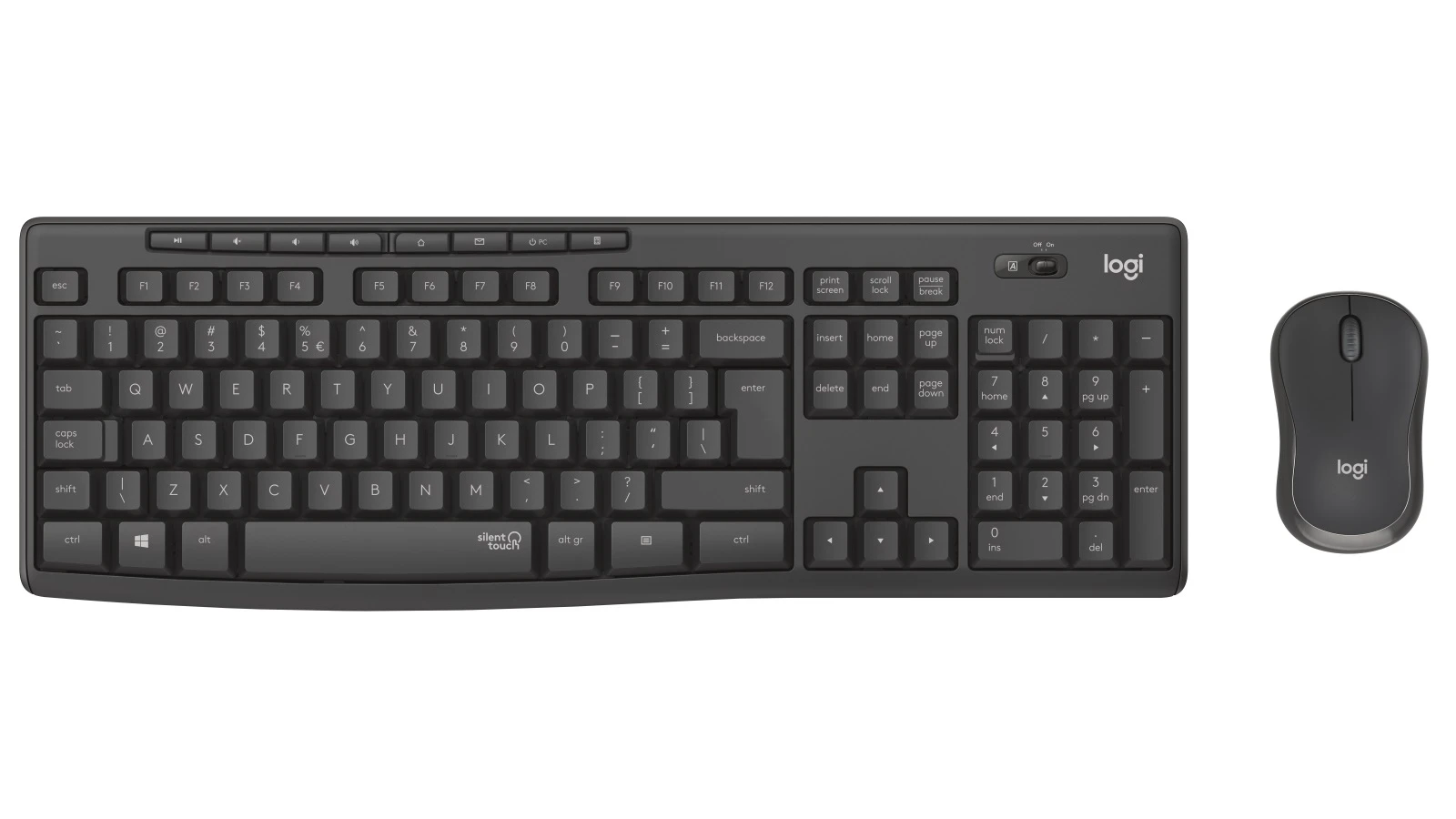 Logitech Wireless Combo MK295 Silent, Multimedia Keyboard & Mouse, Graphite, RUS, USB, Retail