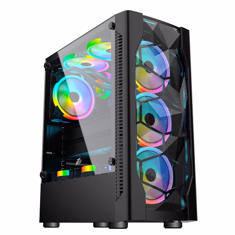 Carcasa 1STPLAYER D4 / w/oPSU / Side-Window / 4x120mm / ATX / Black