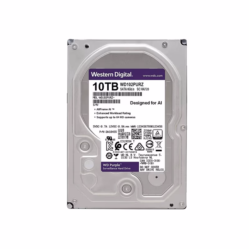 3.5” HDD Western Digital Caviar Purple WD102PURZ/ 10TB/ 7200rpm/ 256MB/ SATAIII