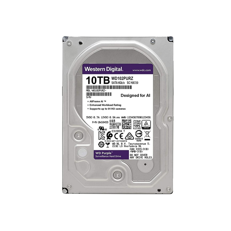3.5” HDD Western Digital Caviar Purple WD102PURZ/ 10TB/ 7200rpm/ 256MB/ SATAIII photo 1