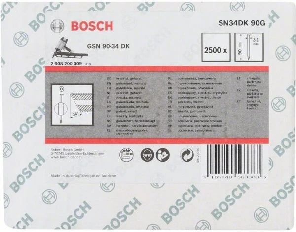 Set de cuie pentru pistol de insurubat Bosch 2608200009