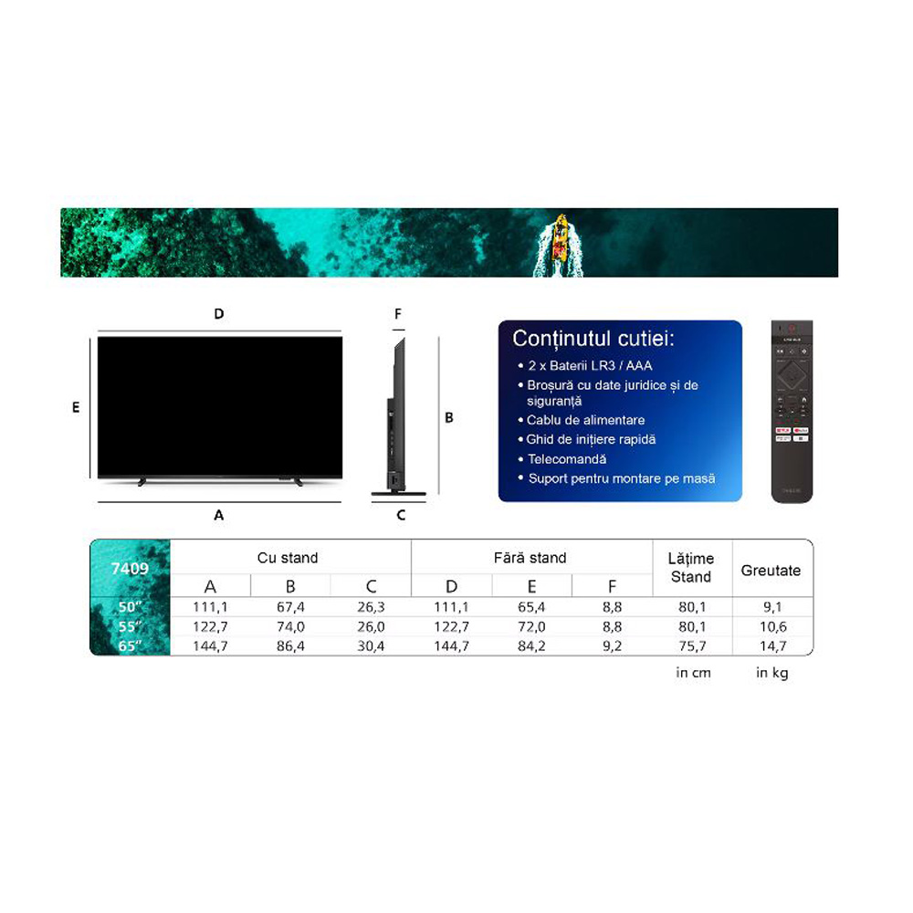 Televizor Philips 50PUS7409 / 50" / Direct LED / UHD 4K photo 12