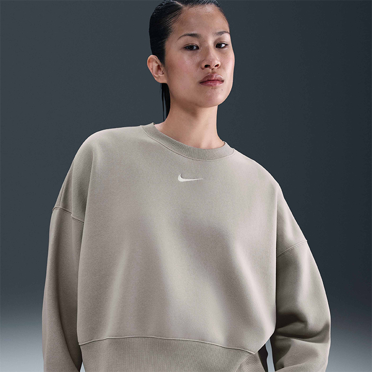 Jacheta Nike W NSW STYLE FLC CREW OOS L Gri Femei photo 5