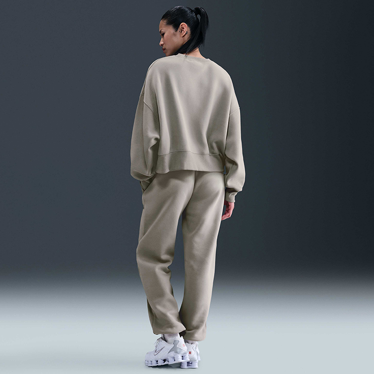 Jacheta Nike W NSW STYLE FLC CREW OOS L Gri Femei photo 7