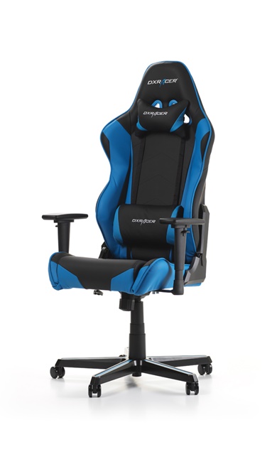 Gaming/Office Chair DXRacer Racing GC-R0-NB-Z1, Black/Blue, Premium PU leather, max weight up to 150kg / height 165-195cm, Recline 90°-135°, 3D Armrests, Head and Lumber cushions, Aluminium wheelbase, 2" PU Caster, W-22.5kg photo 1