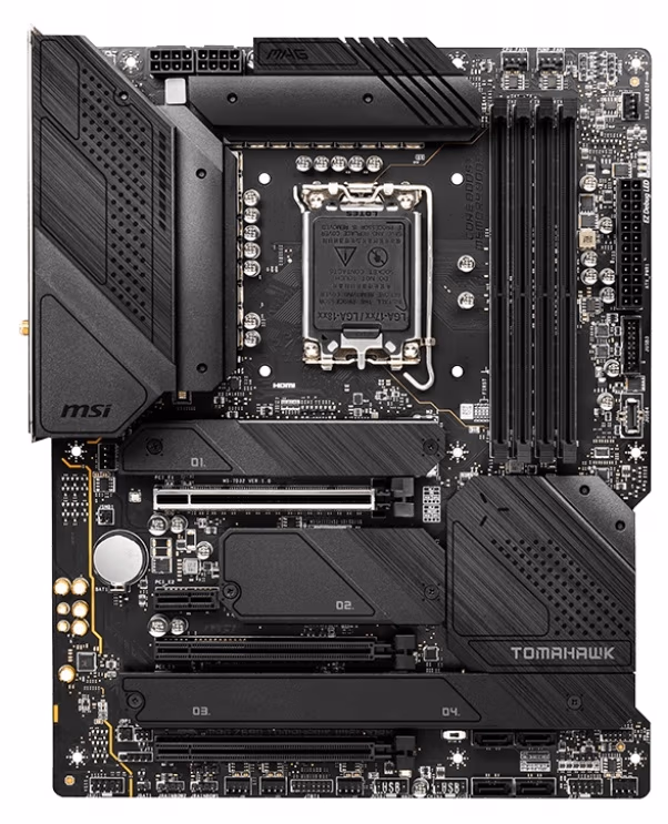 MSI MAG Z690 TOMAHAWK WIFI DDR4, Socket 1700, Intel® Z690 (12th Gen CPU), 18Phases, CPU graphics, HDMI, DP, Dual 4xDDR4-5200, 3xPCIe X16 5.0, 6xSATA3, RAID, 4xM.2 4.0, 1xPCIe X1, ALC4080/SPDIF, 2.5GbE LAN, WiFi6/BT, 1xUSB-C3.2Gen2x2, 4xUSB3.2Gen2(3A+1C),  