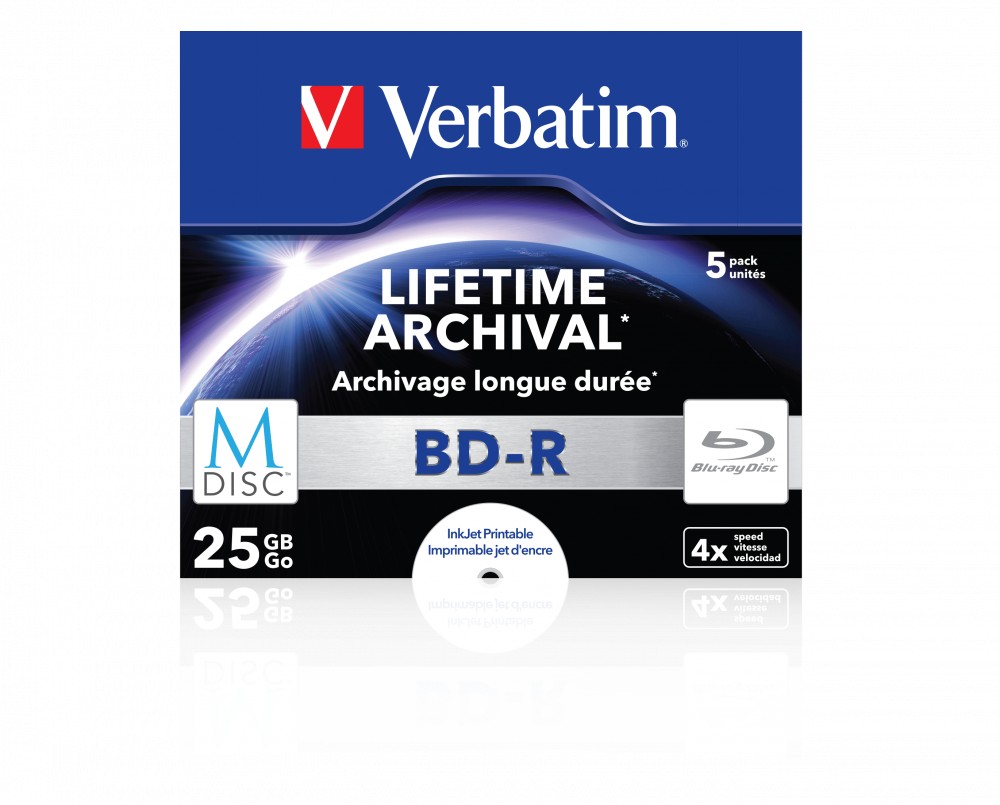 Verbatim M-Disk BD-R Lifetime Archival 25GB 4X, Inkjet Printable photo 2